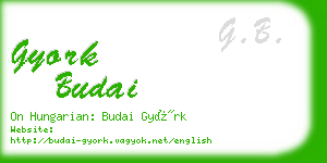 gyork budai business card